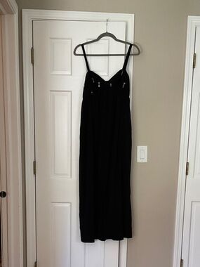 Women's Black Maxi Dress with Spaghetti Straps